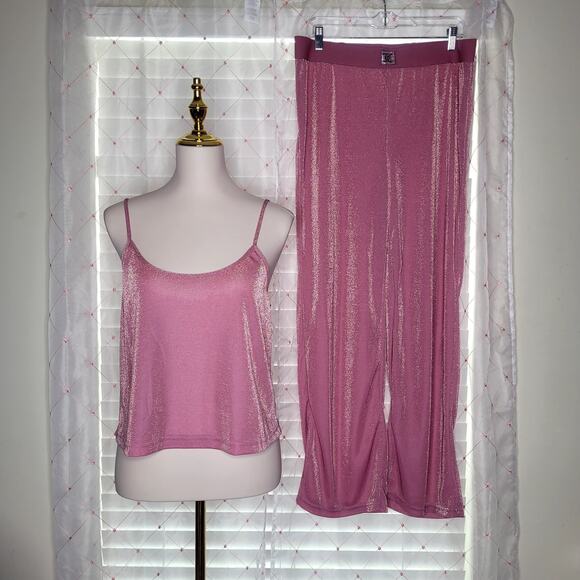 Juicy Couture Pajama Set Moonlite Mauve Pink‎ Gold Dust Fairy Princess Large NWT - Picture 1 of 10